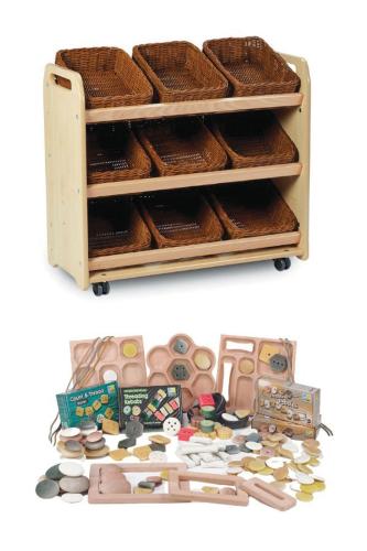 Tilt Tote Storage with 9 baskets plus PT1146 Loose Parts Kit