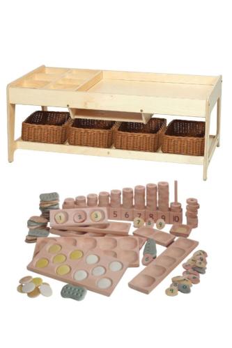 Investigative Play Table and 4 Baskets + PT1145 Indoor Maths Kit