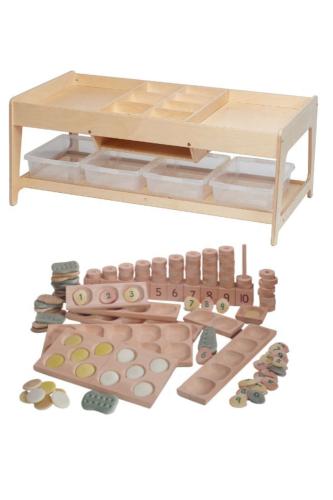 Investigative Play Table and 4 Clear Tubs + PT1145 Indoor Maths Kit