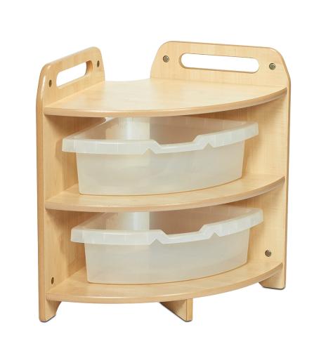 Tall 90° Corner Unit with 2 Clear Tubs