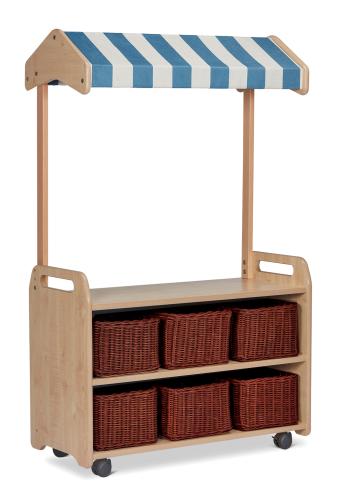 Mobile Tall Unit with Canopy Add-on and 6 Baskets