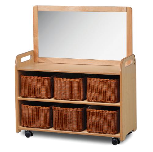 Mobile Unit With Top Mirror Add-on and 6 Baskets