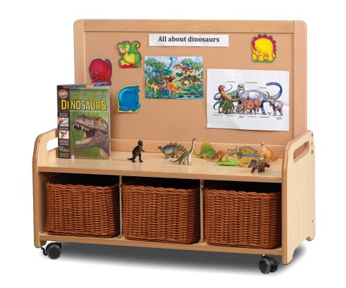 Mobile Low Display Storage Unit with 3 Baskets