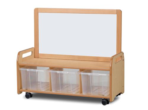 Mobile Low Magnetic Storage Unit with 3 Clear Tubs