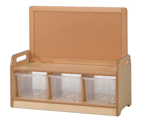 Low Display Storage Unit with 3 Clear Tubs