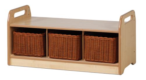 Low Level Storage Bench with 3 Baskets