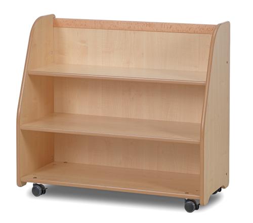 Mobile Tiered Shelf Unit with Mirror Back (Empty)