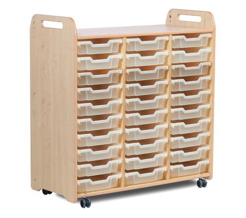 Tray Storage Unit (3 column, 1080mm height) with 30 Shallow Trays