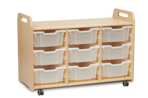 Tray Storage Unit (3 column, 730mm height) with 9 Deep Trays