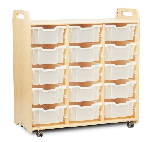Tray Storage Unit (3 column, 1080mm height) with 15 Deep Trays
