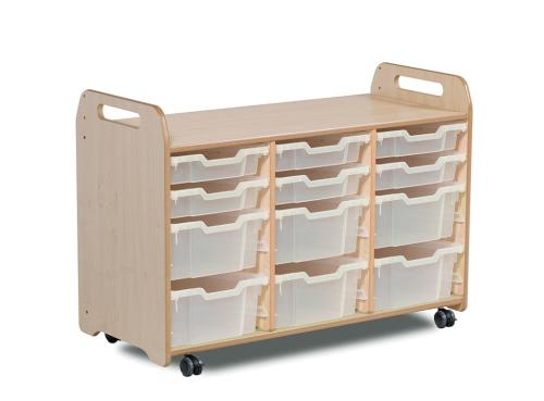 Tray Storage Unit (3 column, 730mm height) with 6 Shallow and 6 Deep Trays