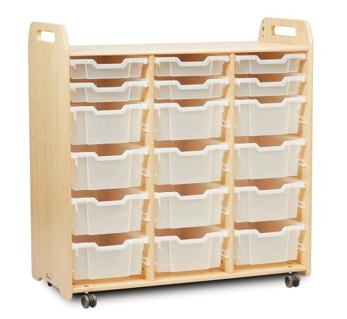 Tray Storage Unit (3 column, 1080mm height) with 6 Shallow and 12 Deep Trays