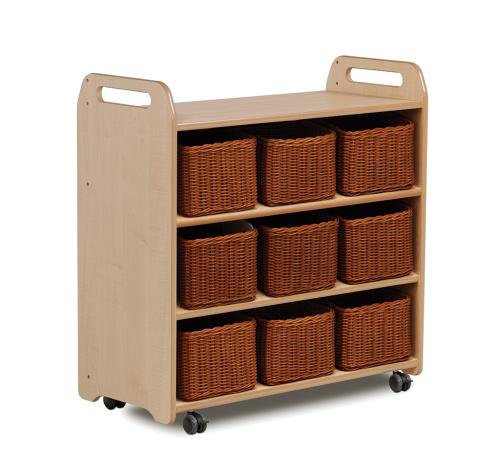 Mobile Shelf with Mirror Back and 9 Baskets