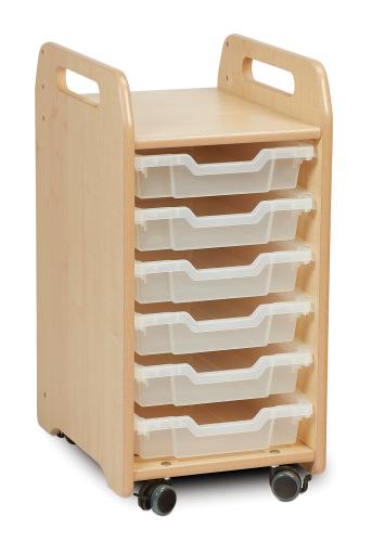 Tray Storage Unit (1 column) with 6 Shallow Trays