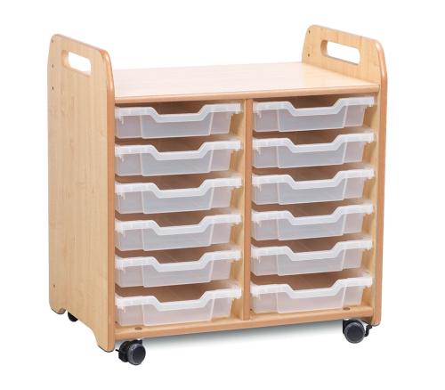 Tray Storage Unit (2 column) with 12 Shallow Trays