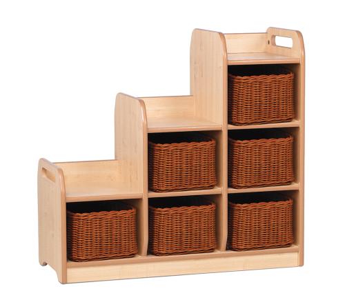 Stepped Storage Right Hand with 6 Baskets