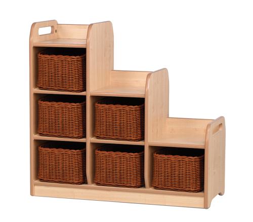 Stepped Storage Left Hand with 6 Baskets