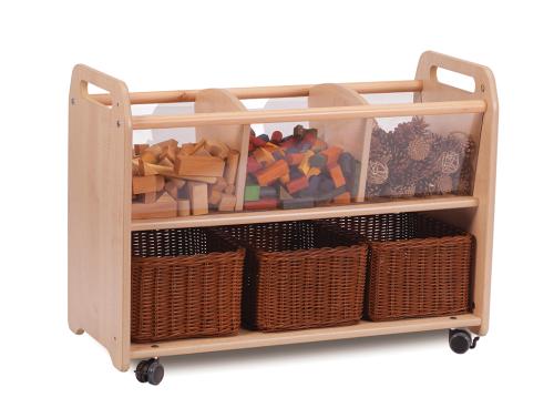 Mobile Clear View Storage Unit with 3 Baskets