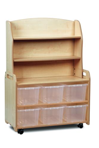 Mobile Welsh Dresser Display Storage with 6 clear tubs