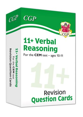 11+ CEM Verbal Reasoning Revision Question Cards - Ages 10-11
