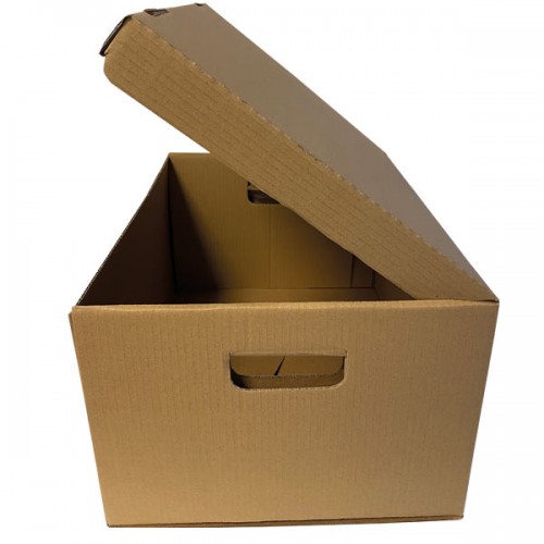 TO CLEAR: Strong Brown Flip Top Lid Storage Box Plain Internal (WxDxH)448x365x258mm