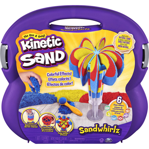 Kinetic Sand, Sandwhirlz Playset with 3 Colors of Kinetic Sand (2lbs) and Over 10 Tools