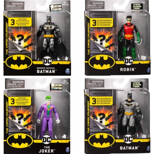 BATMAN 4-Inch Action Figures with 3 Mystery Accessories