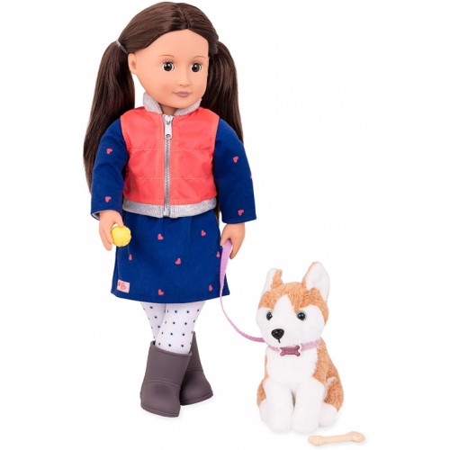 Our Generation Leslie and Pet Husky Doll