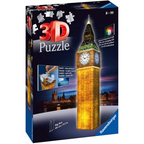 Ravensburger Big Ben Night Edition 216 Piece 3D Jigsaw Puzzle with LED Lighting
