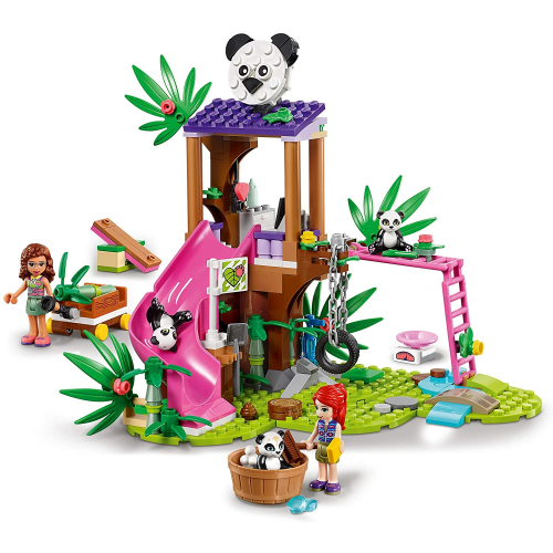 LEGO 41422 Friends Panda Jungle Tree House Playground Set with Olivia & Animals Figures, Jungle Rescue Series