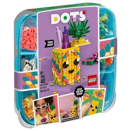 LEGO 41906 DOTS Pineapple Pencil Holder DIY Desk Accessories Decorations Set, Art and Craft for Kids