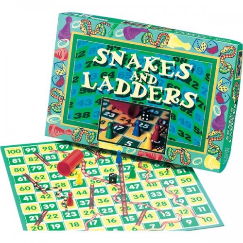 Snakes and Ladders Traditional Children Board Game Kids Toy, Travel Game