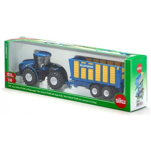 Siku New Holland Tractor with Silage Trailer