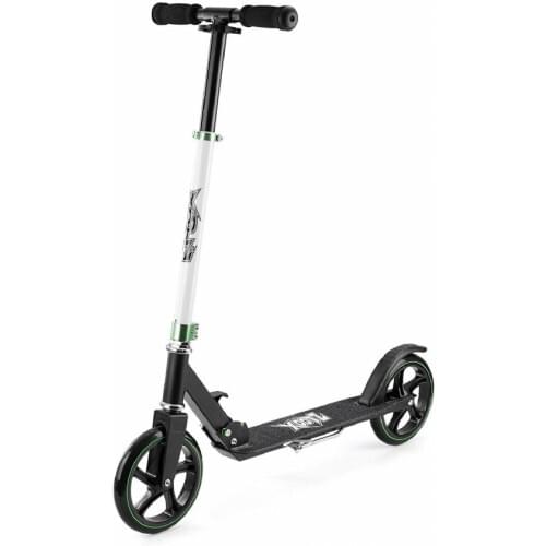 Xootz Big Wheel Scooter for Kids, Foldable with Adjustable Handlebars - Black