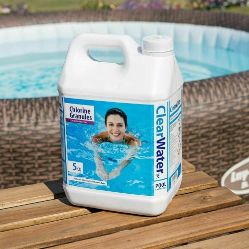 CLEARWATER 5kg Chlorine Granules Swimming Pool Spa Water Treatment Lazy-spa