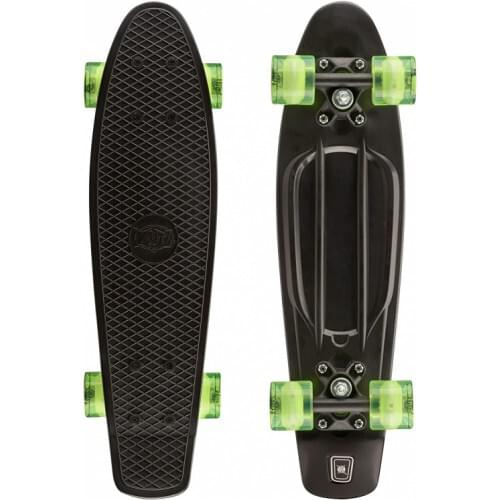 Xootz Kid's Complete Retro Plastic Skateboard with LED Light Up Wheels