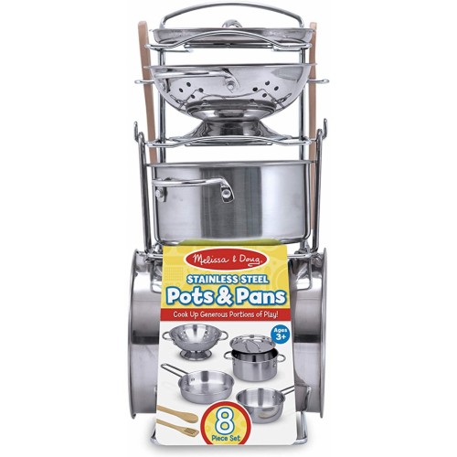 Let's Play House! Stainless Steel Pots & Pans Play Set