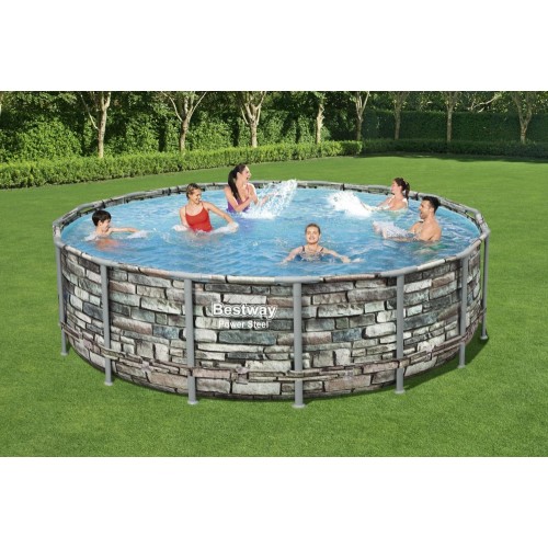16ft X 48" Power Steel Deluxe Series Round Pool Set