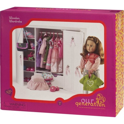 Our Generation Dolls Wooden Wardrobe Doll, 18"