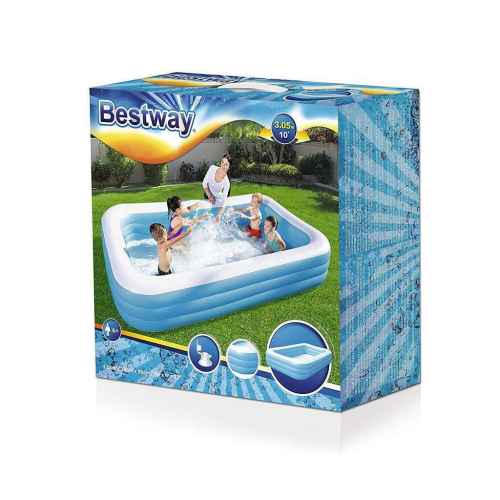Bestway Rectangular Deluxe Inflatable Family Paddling Swimming Pool 10ft / 3m