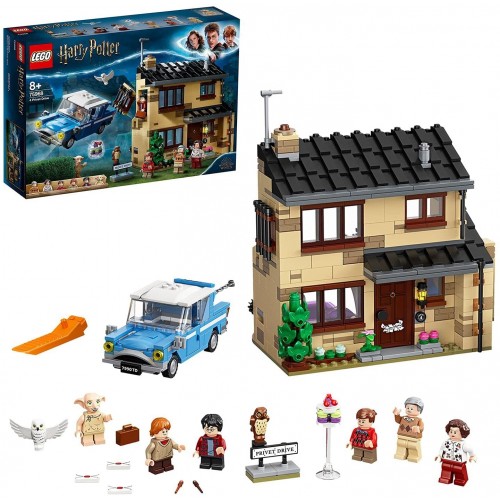 Lego 75968 Harry Potter 4 Privet Drive House Set with Ford Anglia, Dobby Figure and Dursley Family