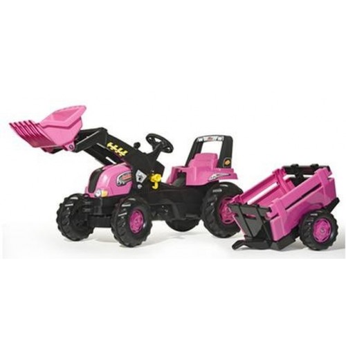 Rolly Pink Junior Tractor, Loader & Farm Trailer (81310)