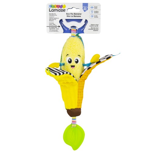 LAMAZE Bea the Banana, Clip on Pram and Pushchair Newborn Baby Toy, Sensory Toy for Babies with Colours and Sounds, Development Toy for Boys and Girls Aged 0 to 24 Months