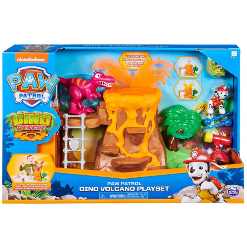 PAW PATROL 6059772 Dino Rescue Volcano Playset with Zipline and 3 Exclusive Figures