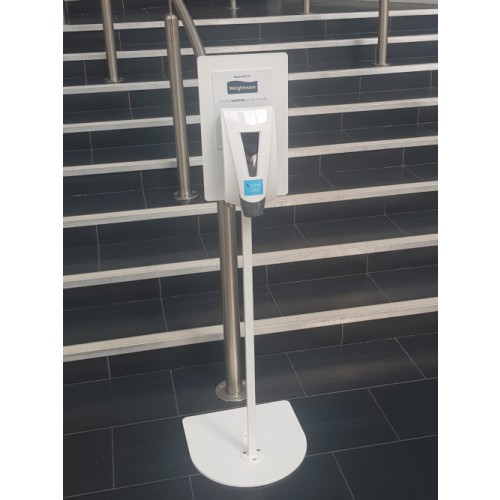 35kg Sanitiser Stand with free dispenser - White ( Includes white Dispenser STK023B)