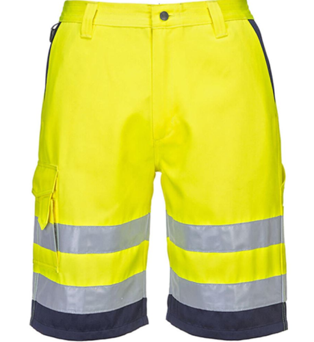 Lightweight Polycotton Hi Vis Shorts Yellow