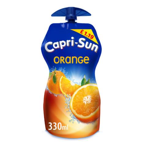 Capri-Sun Resealable Juice Pouch - Orange PMP £1.19 (15x330ml)