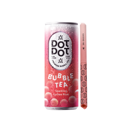 Dot Dot Sparkling Bubble Tea - Lychee Rose (12x250ml)