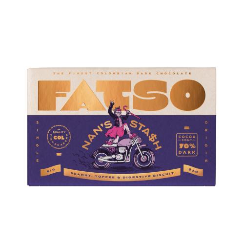 Fatso Nan's Stash Big Bar - Peanut, Toffee & Digestive Biscuit (10x150g)