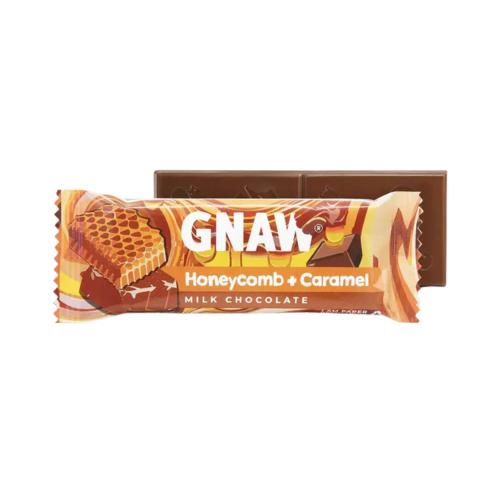 Gnaw Milk Chocolate Bar - Honeycomb & Caramel (25x35g)
